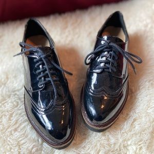 Black Platform Oxfords